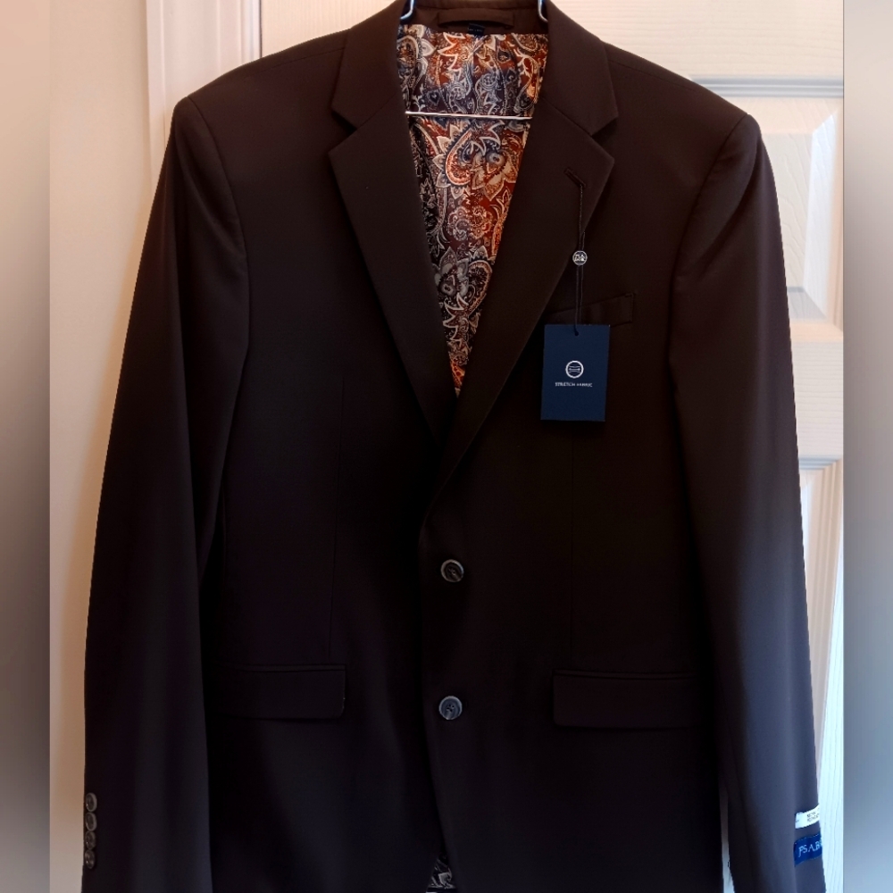 Jos.A.Bank Chocolate Brown Skinny Stretch Suit Jacket 40L NWT